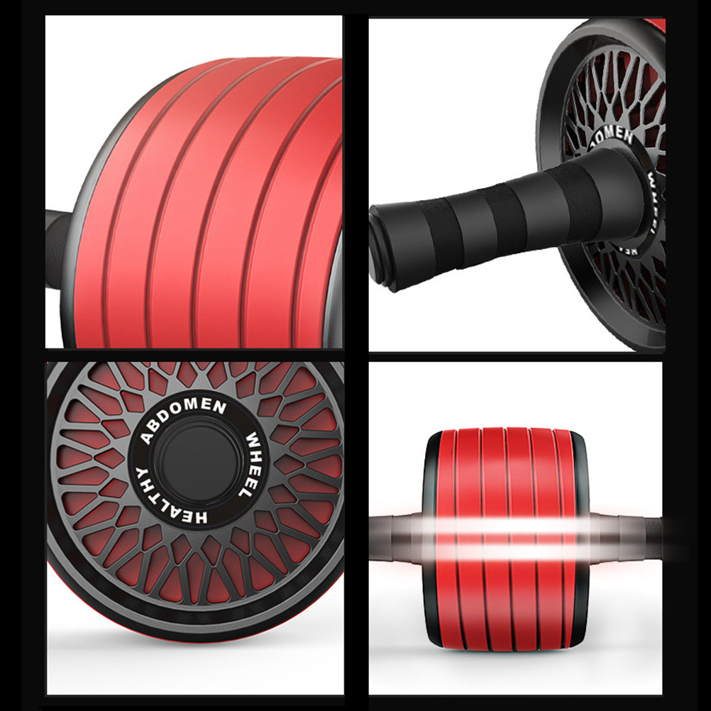 Ab Roller Wheel With Elbow Support - عجلة لياقة بدنية هادئة حمراء مع