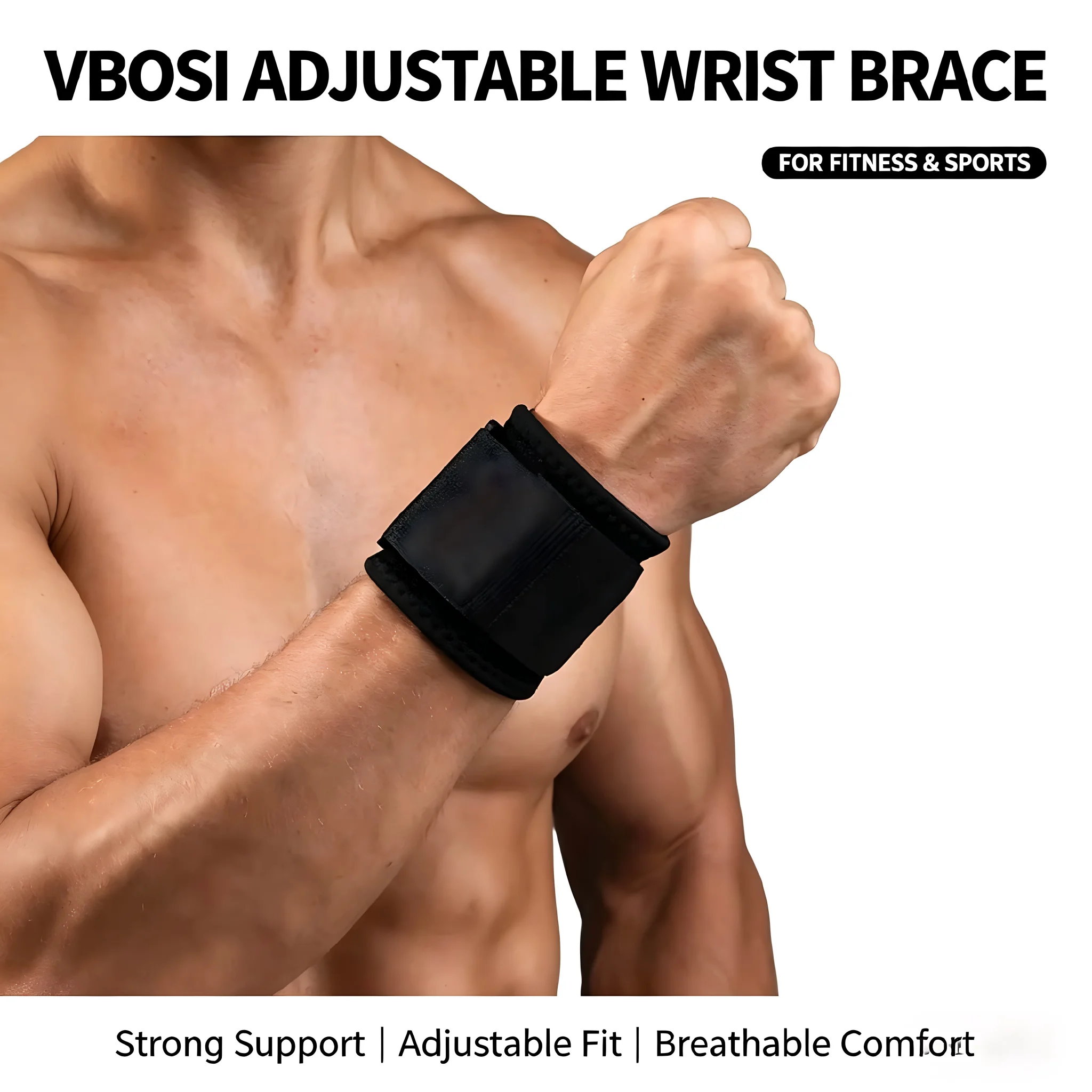 Wrist Wraps Weightlifting Support - أربطة معصم احترافية قابلة للتنفس لرفع