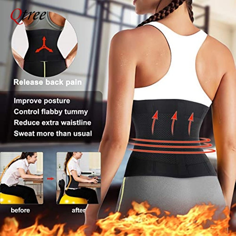 Qtree الساخن النيوبرين مدرب خص - مراجعة Sweat Waist Trainer Belt Neoprene وسعره