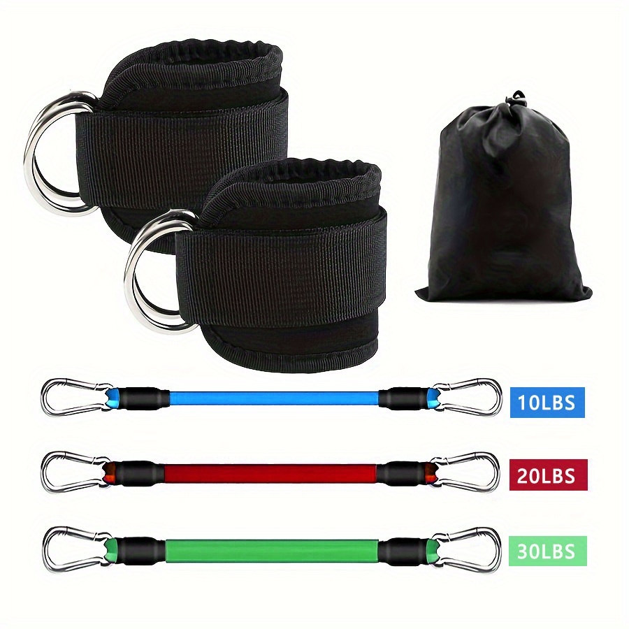5 قطع من أربطة مقاومة الكاحل،  - مراجعة Pilates Bar Kit With Resistance Bands وسعره