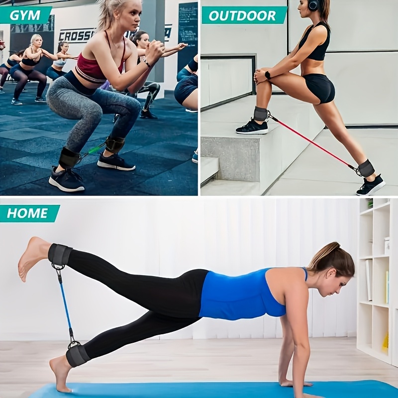 5 قطع من أربطة مقاومة الكاحل،  - مراجعة Pilates Bar Kit With Resistance Bands وسعره