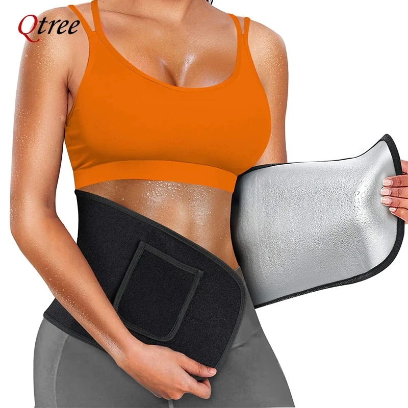 Qtree مشد للخصر محدد شكل الجسم - مراجعة Sweat Waist Trainer Belt Neoprene وسعره