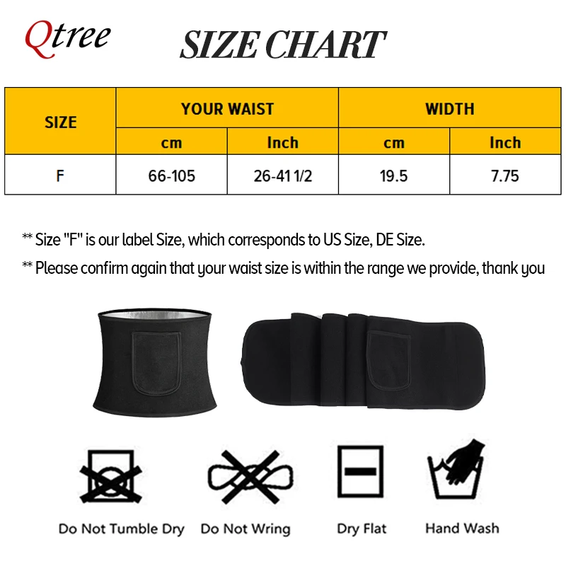 Qtree مشد للخصر محدد شكل الجسم - مراجعة Sweat Waist Trainer Belt Neoprene وسعره
