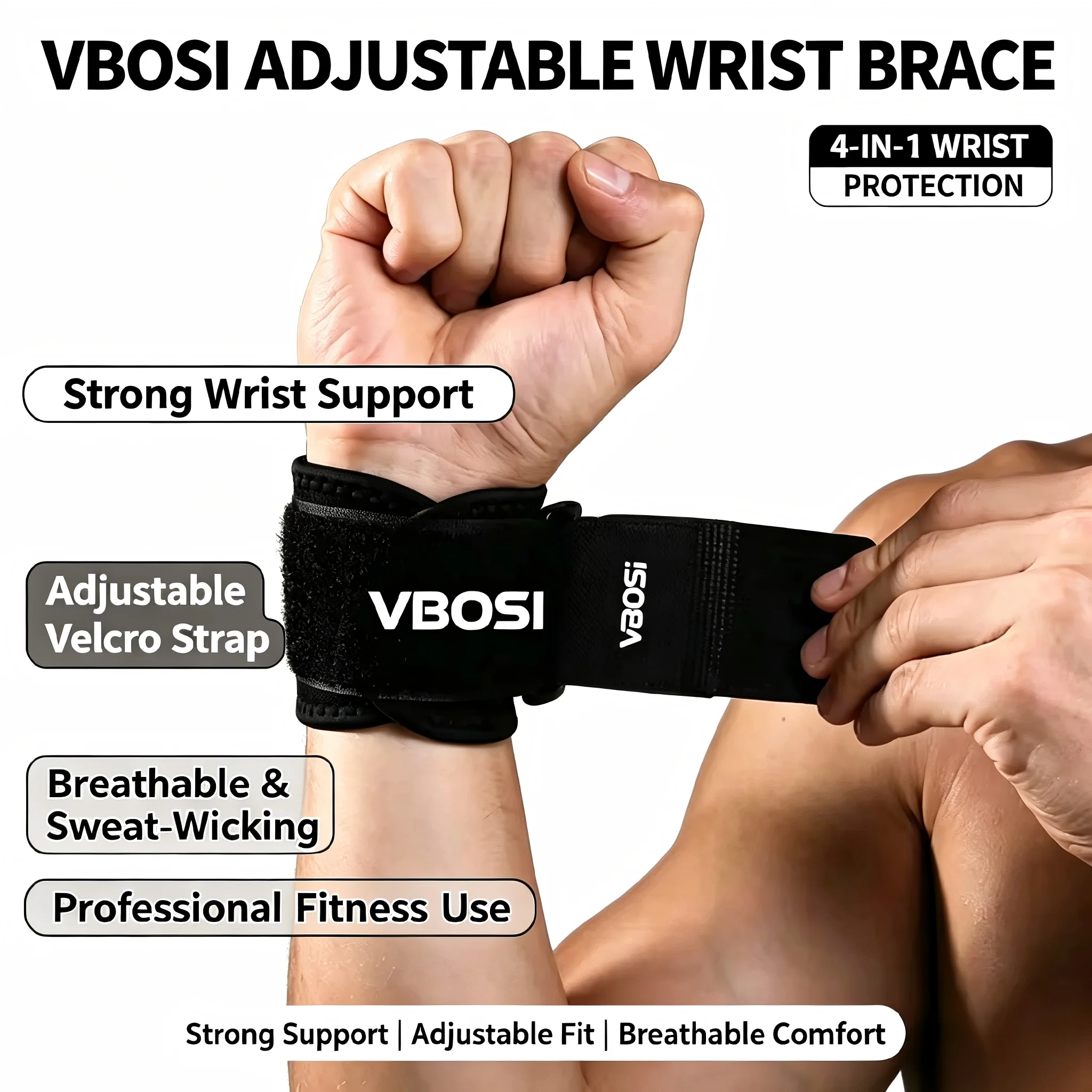 أربطة معصم احترافية قابلة للتن - مراجعة Wrist Wraps Weightlifting Support وسعره